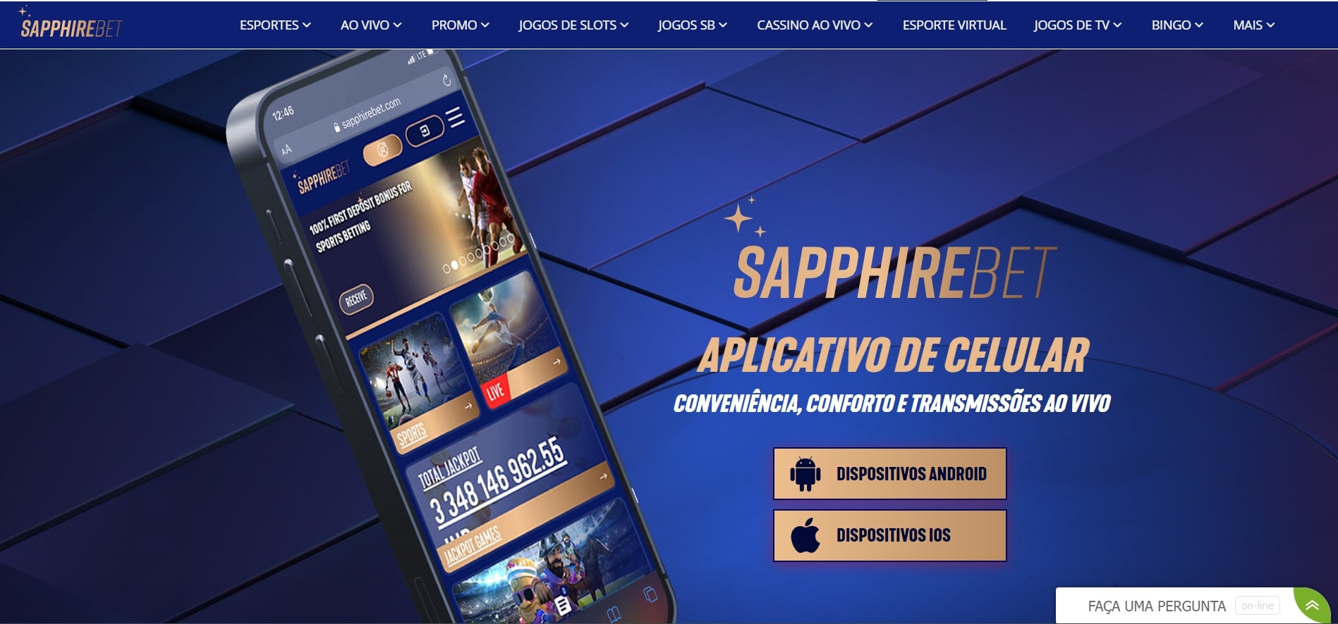 Aplicação móvel SapphireBet