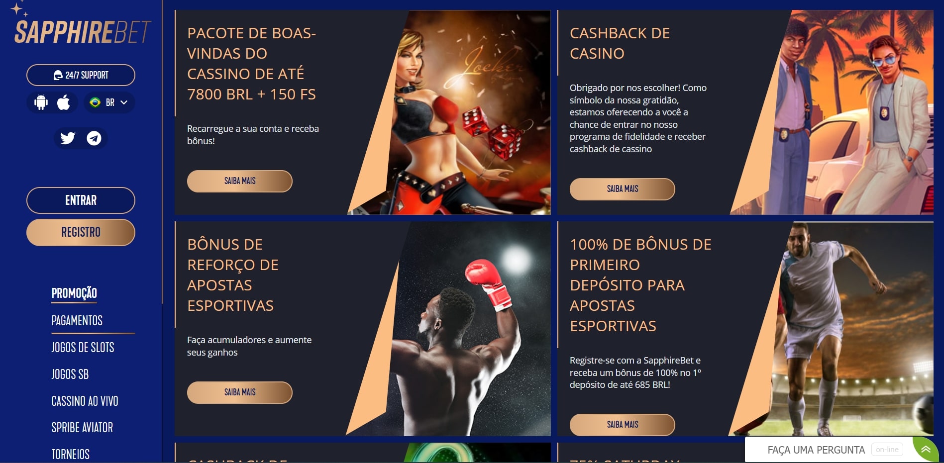 Promoções e bônus SapphireBet